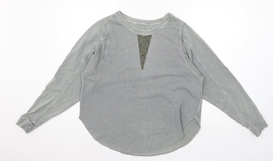 Zara Womens Grey Batik Jersey Pullover Sweatshirt Size S