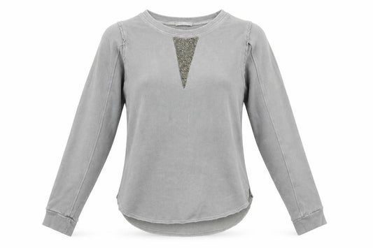Zara Womens Grey Batik Jersey Pullover Sweatshirt Size S