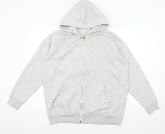 Boohoo Mens Grey  Jersey Full Zip Hoodie Size S