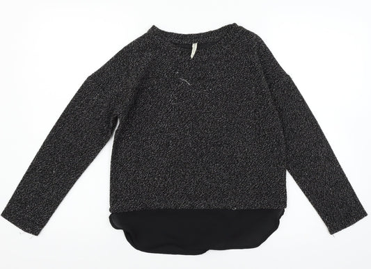 Young Dimension Girls Black  Knit Pullover Jumper Size 11-12 Years