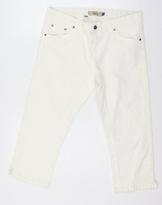 Denim Club Womens White  Denim Cropped Jeans Size 16 L21 in