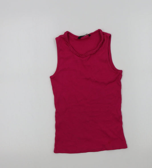 George Girls Pink Colourblock  Basic T-Shirt Size 10-11 Years