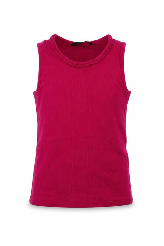 Front view of George girls’ pink colourblock basic t-shirt, size 10-11, years
