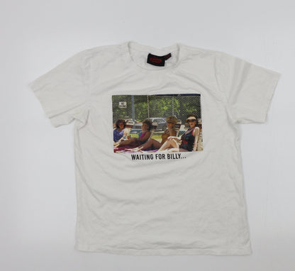 Preloved Netflix Womens White   Basic T-Shirt Size S  - Stranger Things - Front
