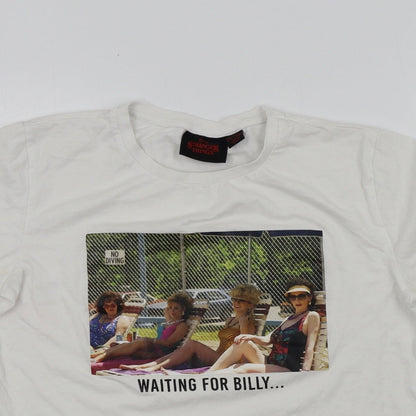Preloved Netflix Womens White   Basic T-Shirt Size S  - Stranger Things - Detail