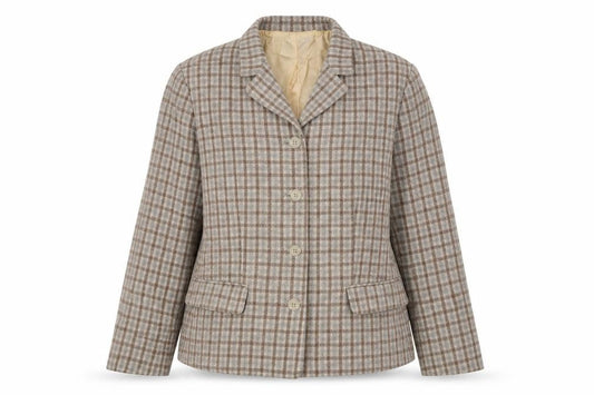 Mexx Womens Brown Geometric  Jacket Blazer Size 14