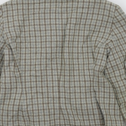 Brand and care label for Mexx women’s brown geometric jacket blazer, size UK 14