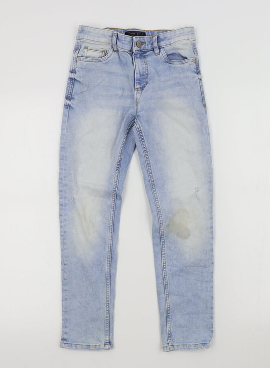 NEXT Girls Blue Colourblock  Straight Jeans Size 9 Years