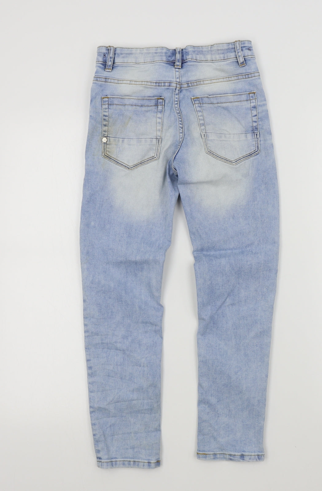 NEXT Girls Blue Colourblock  Straight Jeans Size 9 Years