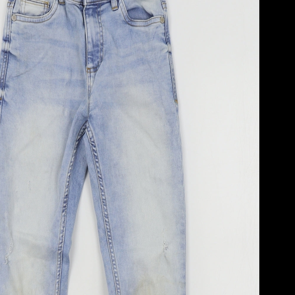 NEXT Girls Blue Colourblock  Straight Jeans Size 9 Years
