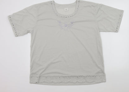 Preloved Preworn Womens Grey   Basic T-Shirt Size 2XL - Front