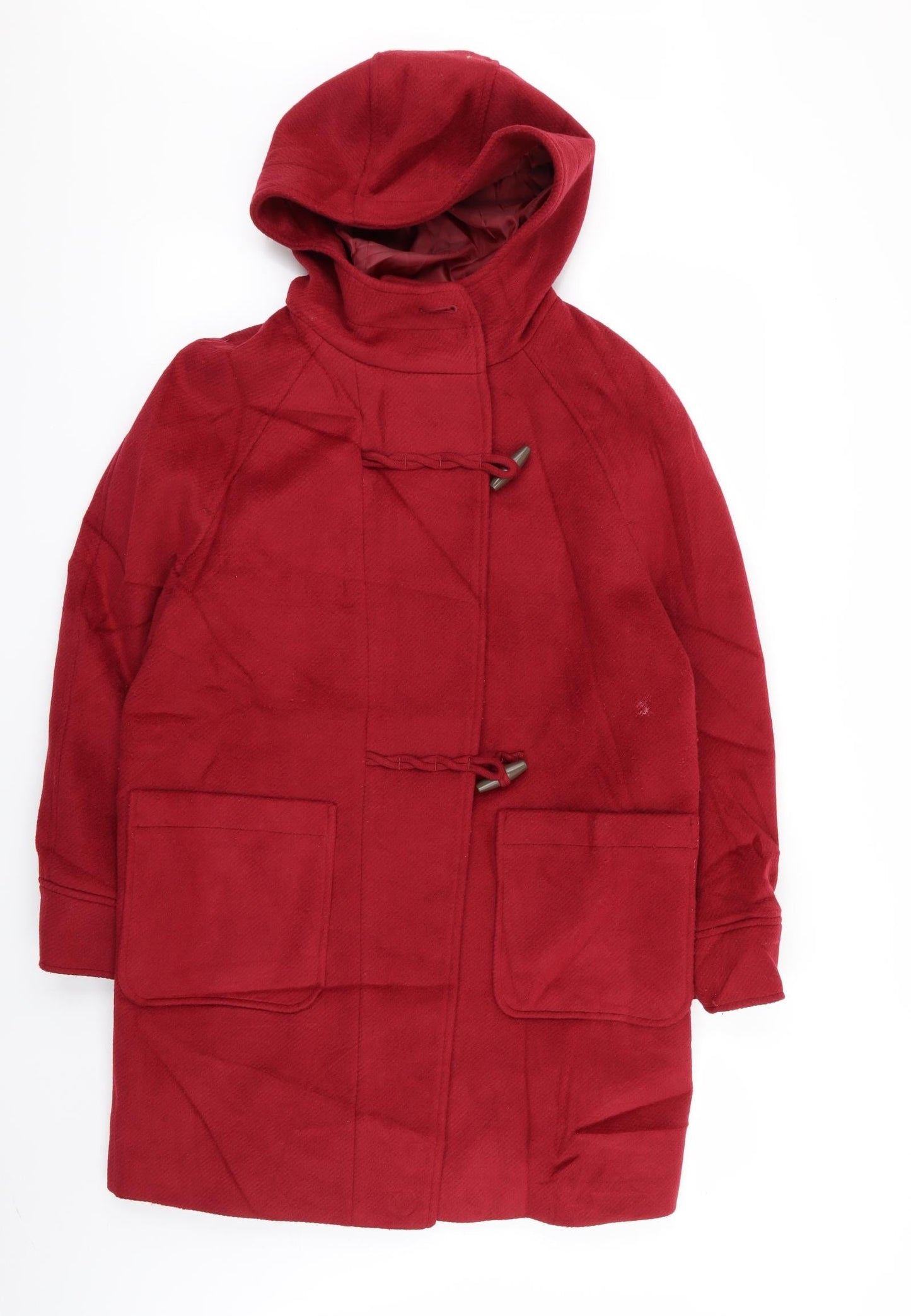 M&S Womens Red   Overcoat Coat Size 12