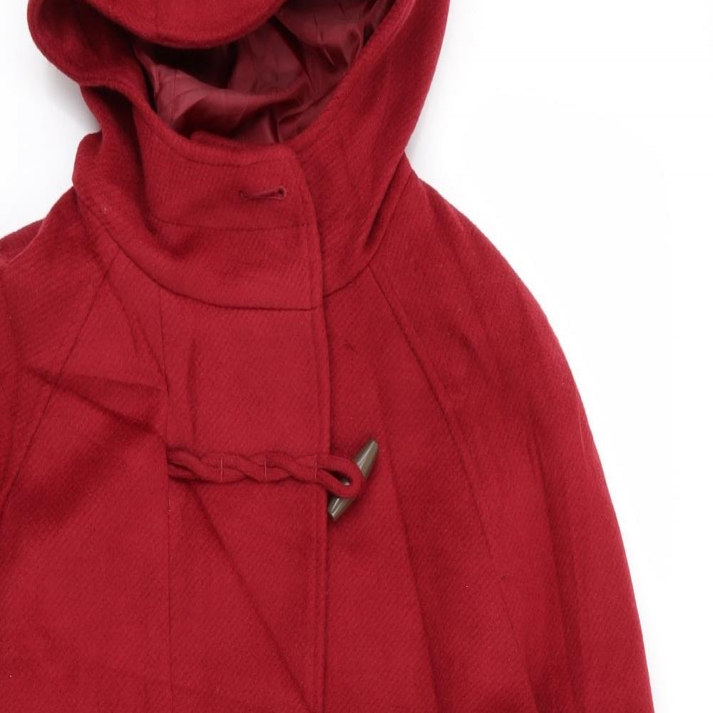 M&S Womens Red   Overcoat Coat Size 12