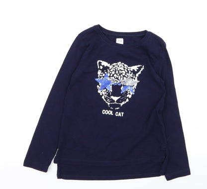 Additional front view of Gap girls’ blue basic t-shirt, size S
