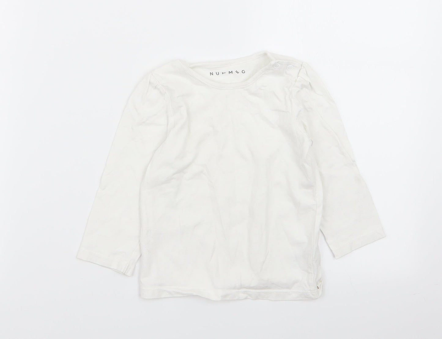 Nutmeg Girls White   Basic T-Shirt Size 18-24 Months
