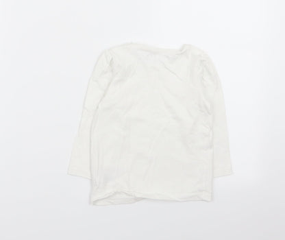 Back view of Nutmeg girls’ white basic t-shirt, size 18-24, months