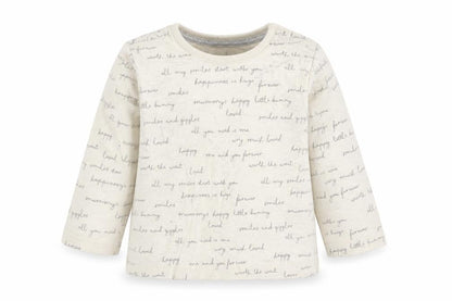 Front view of Asda George girls’ beige geometric basic t-shirt, size 9-12, months