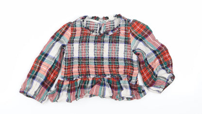 Additional front view of crew cuts girls’ multicoloured check basic blouse, size 2, years