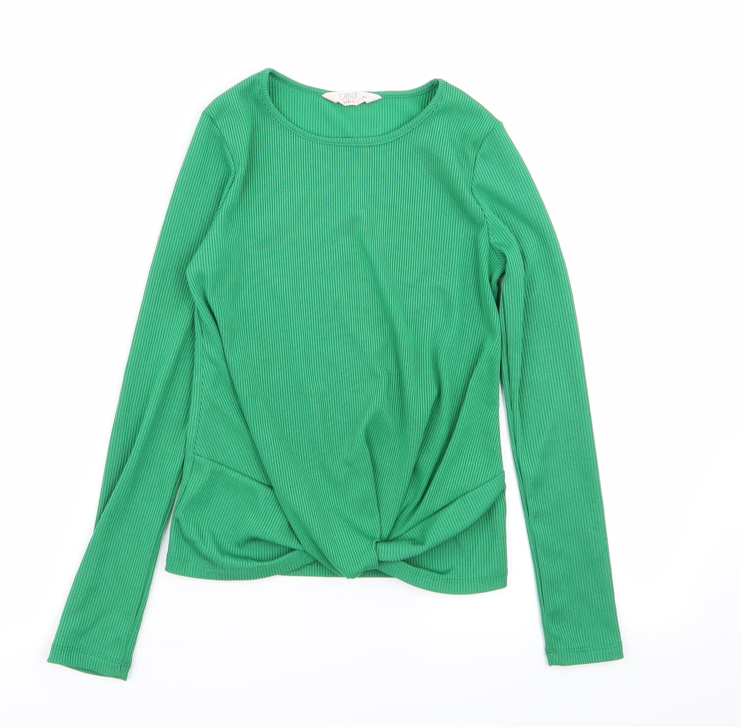 Candy Couture Girls Green   Basic T-Shirt Size 12 Years