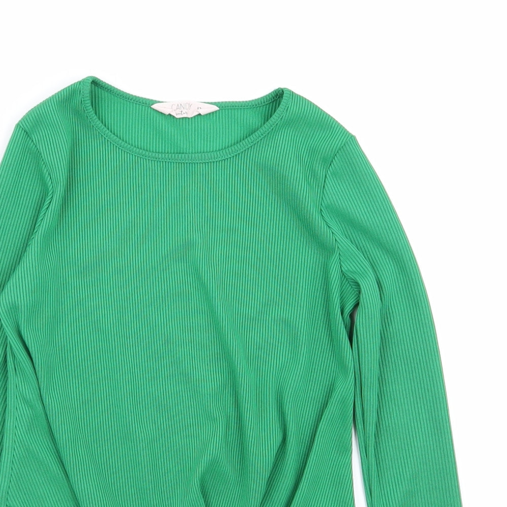 Candy Couture Girls Green   Basic T-Shirt Size 12 Years