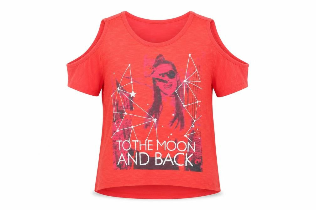 pep and co Girls Red Batik  Basic T-Shirt Size 9-10 Years