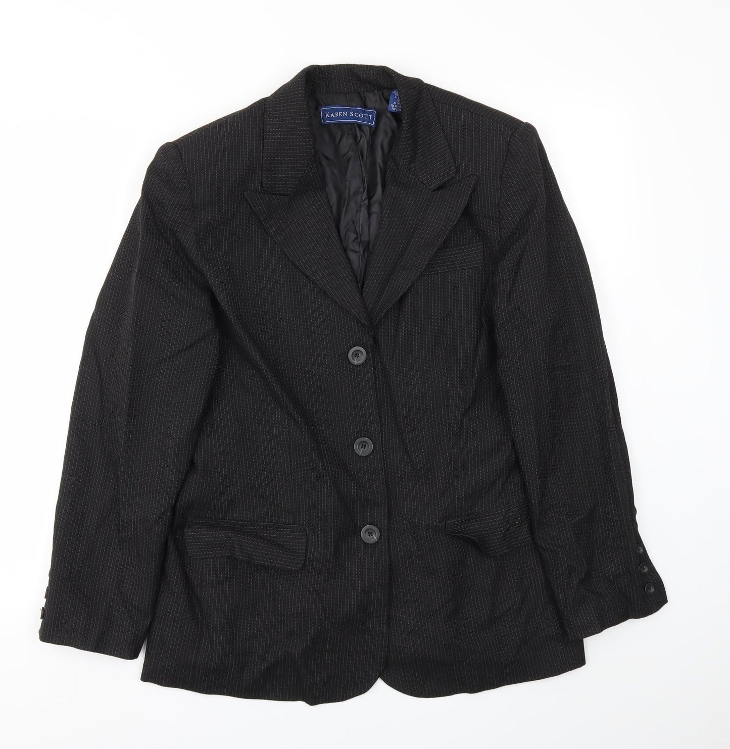 Karen Scott Womens Black   Jacket Blazer Size 12
