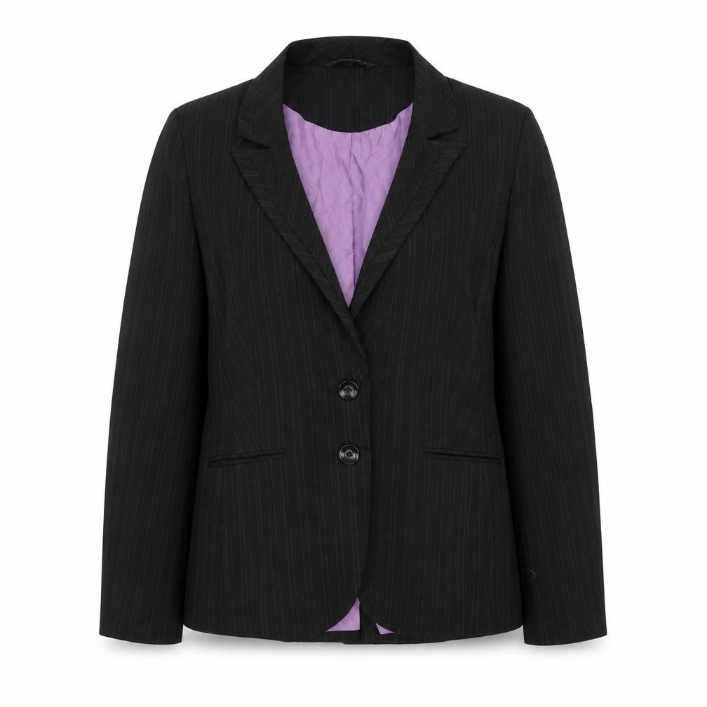 Sasha Womens Black Striped  Jacket Blazer Size 16