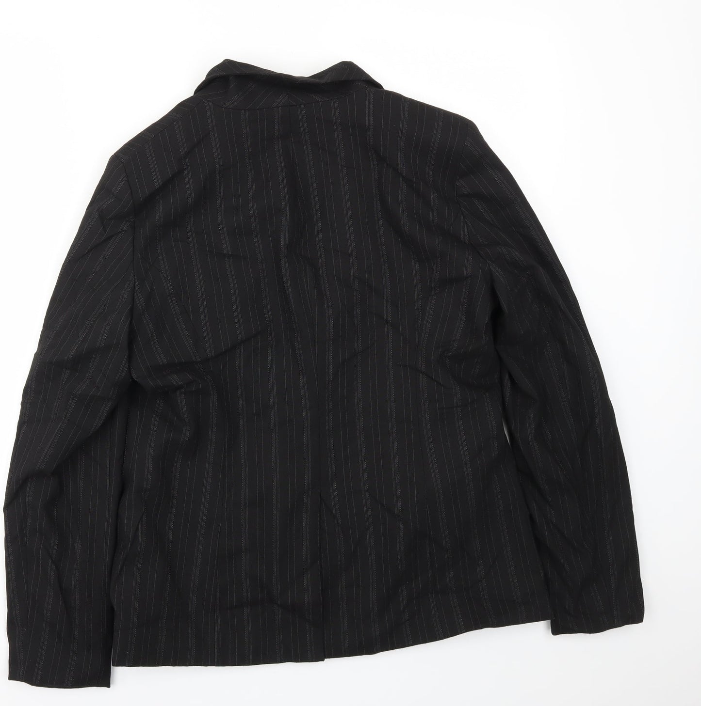 Sasha Womens Black Striped  Jacket Blazer Size 16