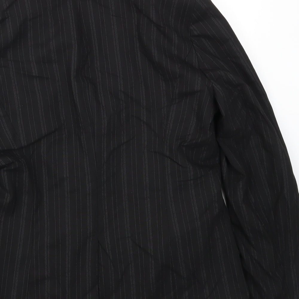 Sasha Womens Black Striped  Jacket Blazer Size 16