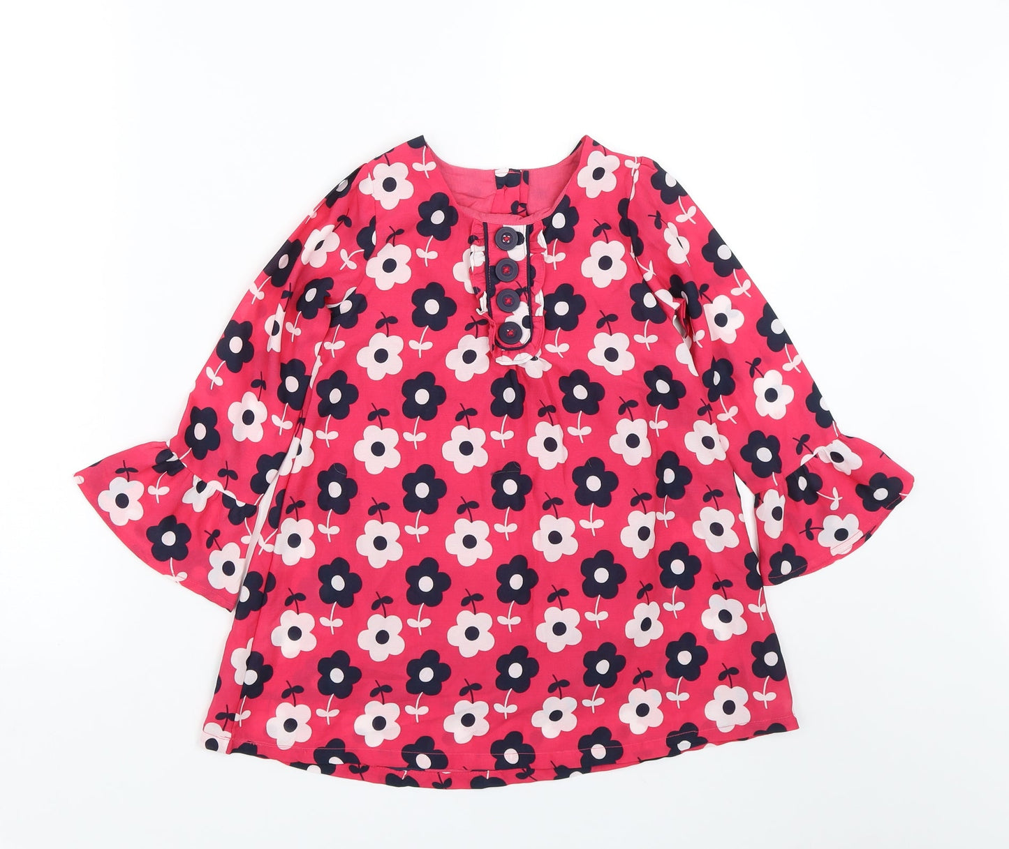 Matalan Girls Pink Floral  Basic Blouse Size 4-5 Years