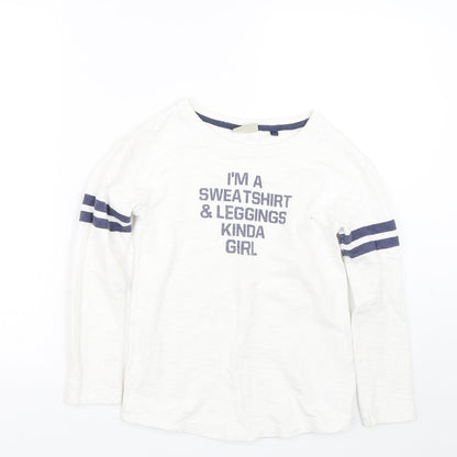 Next Girls White   Pullover Sweatshirt Size 9 Years