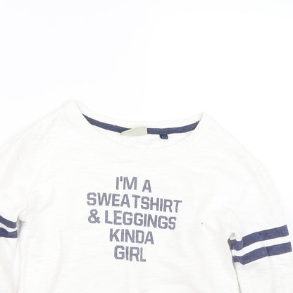Next Girls White   Pullover Sweatshirt Size 9 Years