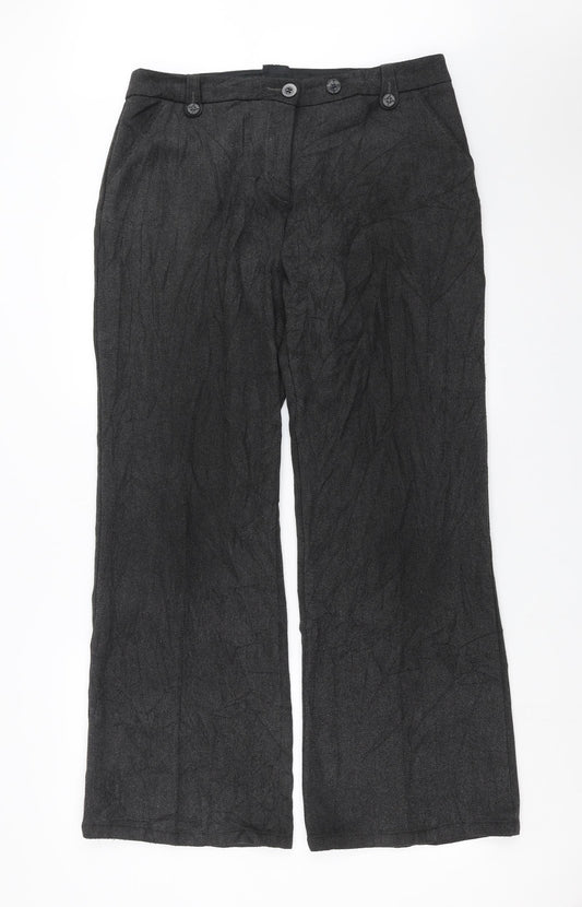 Preworn Womens Grey Herringbone  Trousers  Size 35 in L30 in