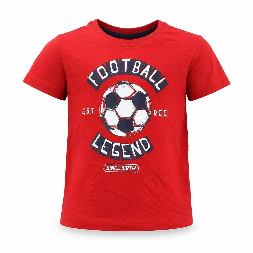 Primark Boys Red   Basic T-Shirt Size 2-3 Years  - Football Legend