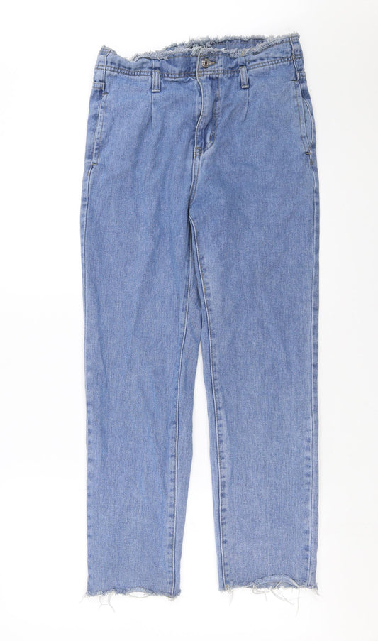 Momokrom Womens Blue  Denim Straight Jeans Size 8 L27 in