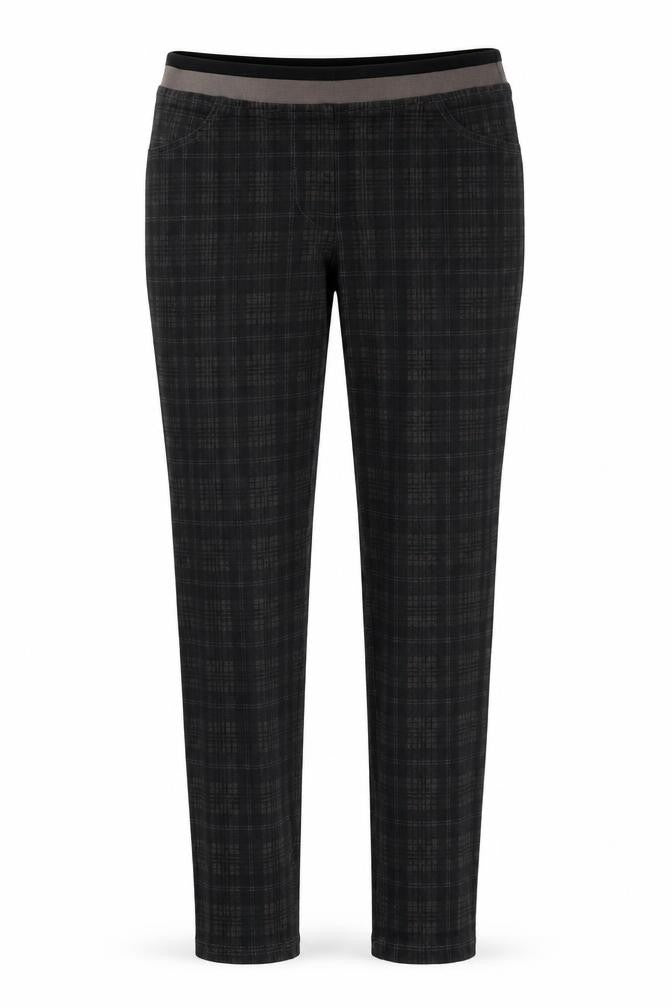 negozil scelto Womens Black Check  Trousers  Size 28 in L27 in