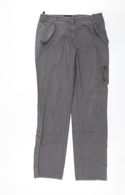 Additional front view of Linea women’s grey trousers, size UK 10, 29-inch leg