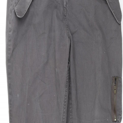 Close-up detail of Linea women’s grey trousers, size UK 10, 29-inch leg