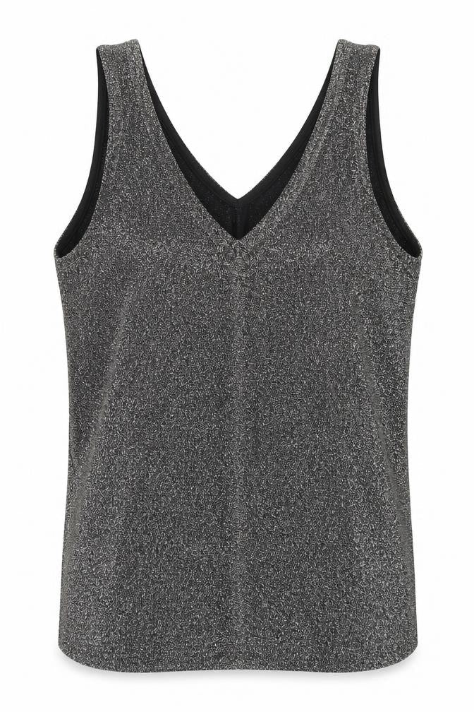 ICHI Womens Silver   Basic Tank Size S