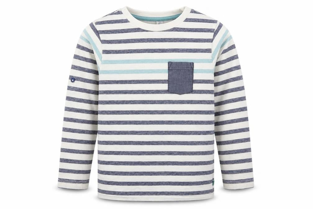 Preworn Girls White Striped  Basic T-Shirt Size 6 Years