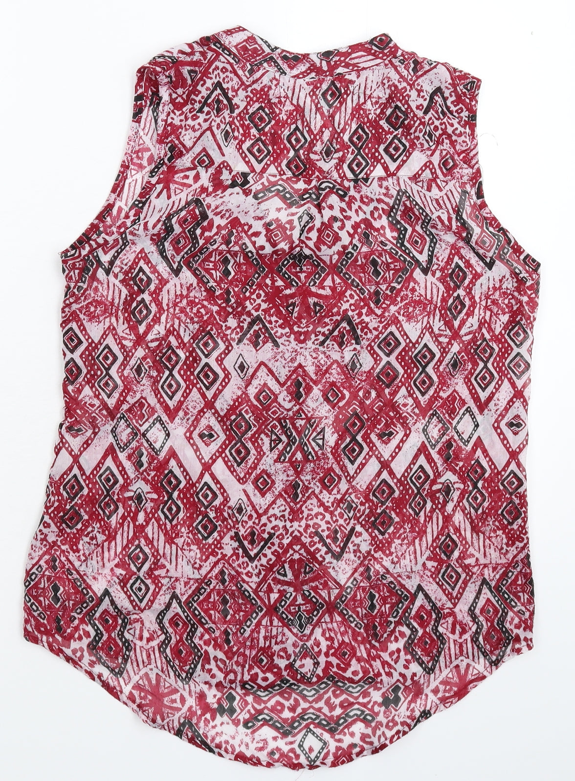 Stradivarius Womens Multicoloured Geometric  Basic Button-Up Size M