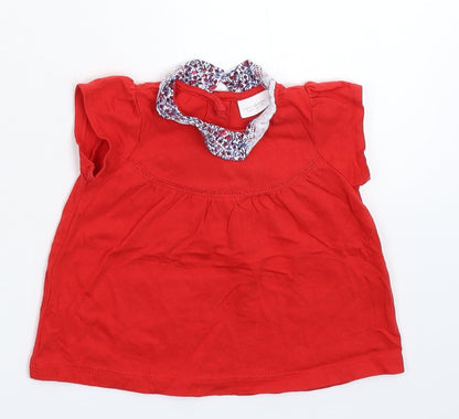 Additional front view of Next Baby Red Basic T-Shirt, size 3-6, Months
