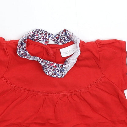 Close-up detail of Next Baby Red Basic T-Shirt, size 3-6, Months