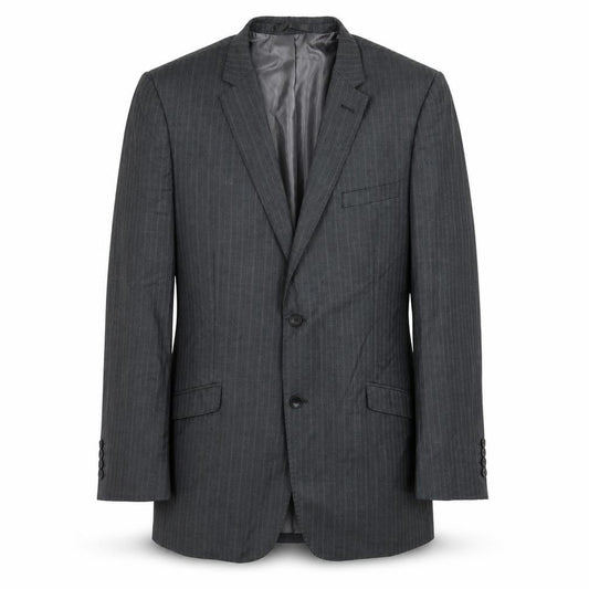 Butler & Webb Mens Grey Striped Jacket Suit Jacket Size 44