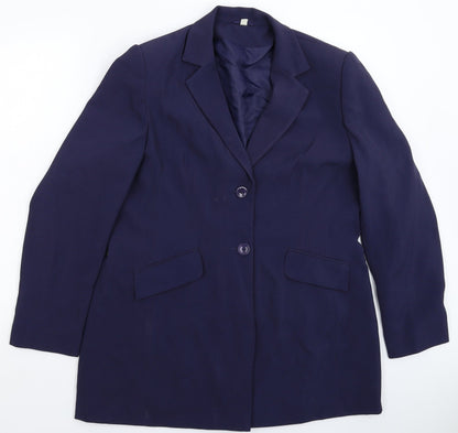 Preworn Womens Blue   Jacket Suit Jacket Size 14