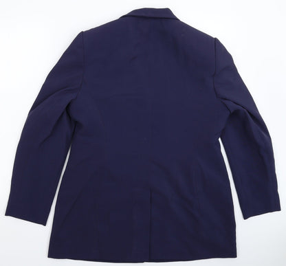Preworn Womens Blue   Jacket Suit Jacket Size 14