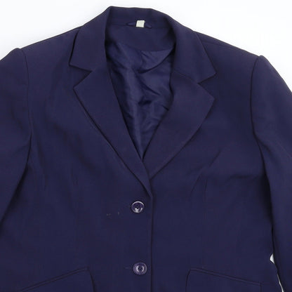 Preworn Womens Blue   Jacket Suit Jacket Size 14