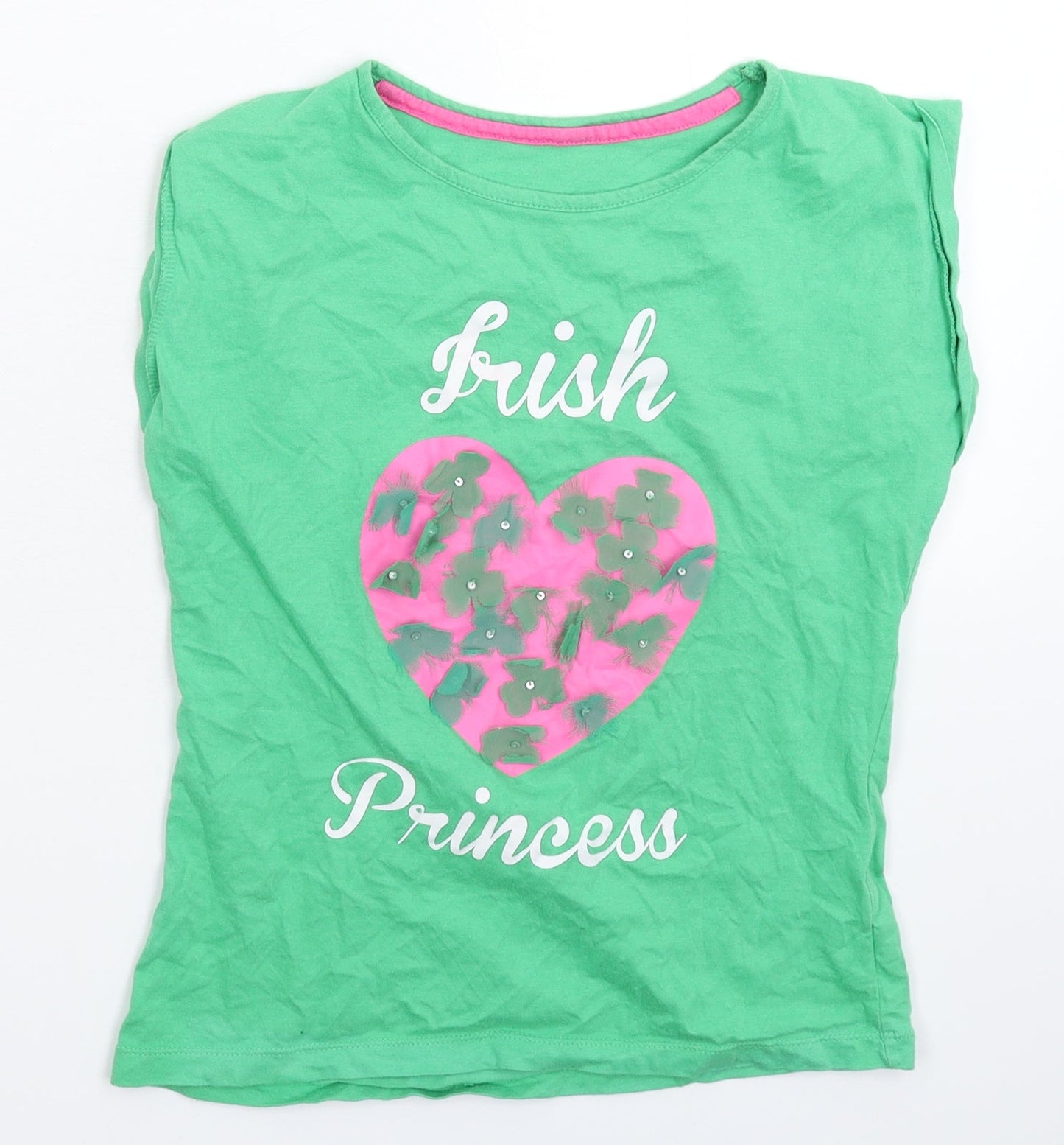 Dunnes Stores Girls Green   Basic T-Shirt Size 10 Years