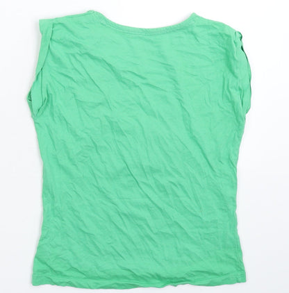 Back view of Dunnes girls’ green basic t-shirt, size 10, years