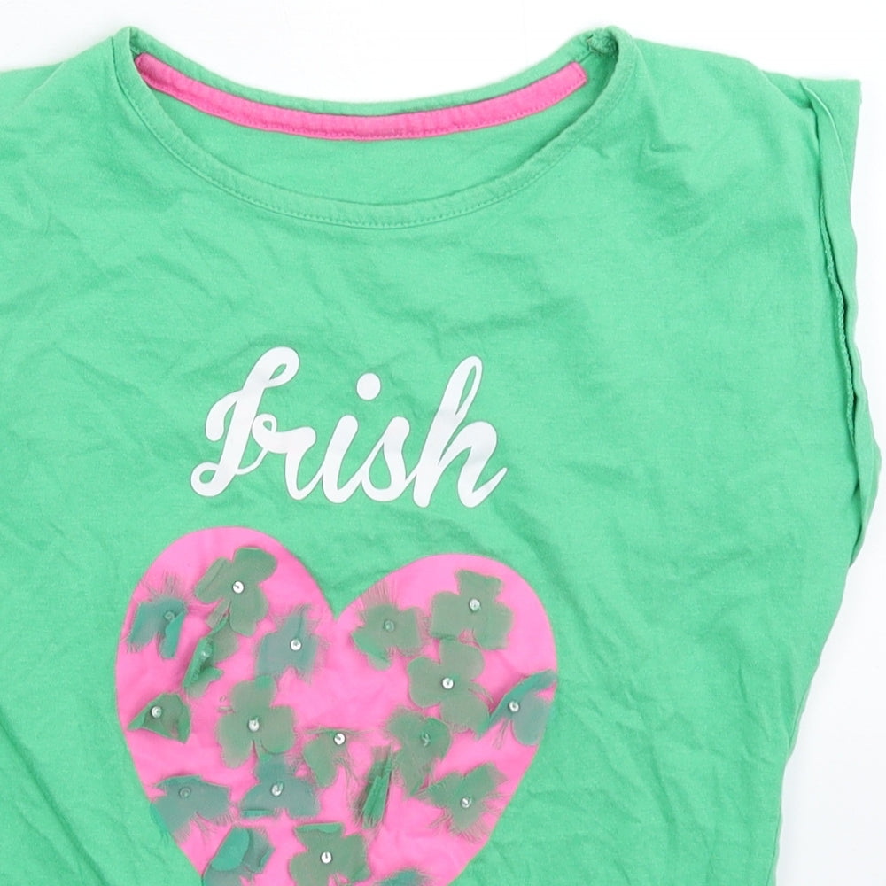 Dunnes Stores Girls Green   Basic T-Shirt Size 10 Years